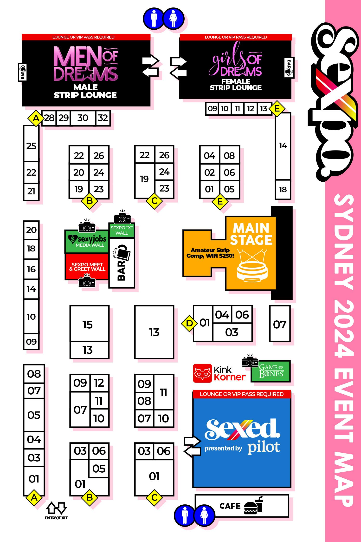 Event map for Sexpo Sydney 2024