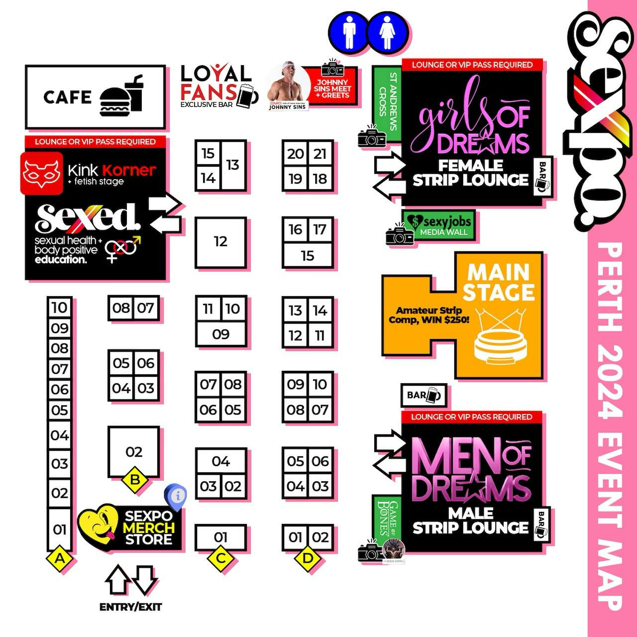 Event map for Sexpo Perth 2024